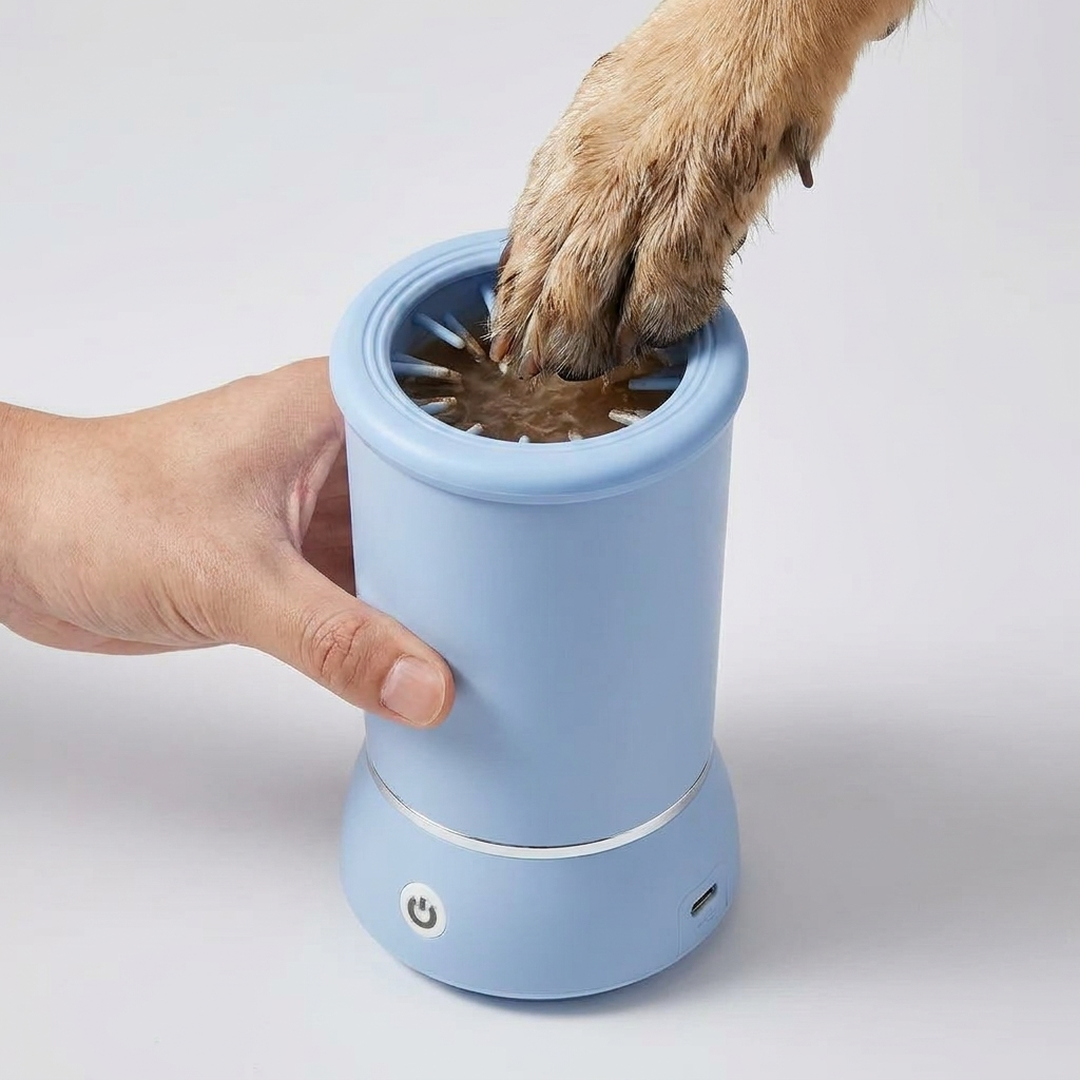 PawPure Motorized Paw Washer — Hands-Free Muddy-Paw Cleaner