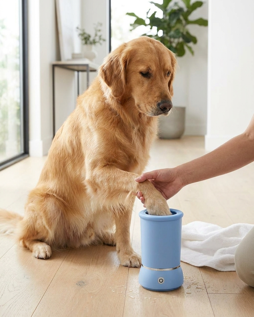 PawPure Motorized Paw Washer — Hands-Free Muddy-Paw Cleaner